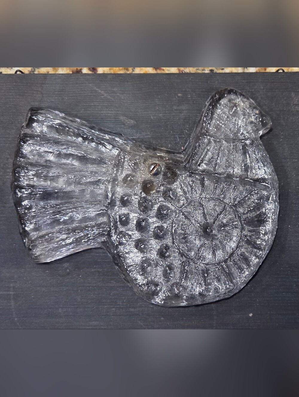 Pukeberg Westerberg Glass Dove Hen Wall Hanging Suncatcher 60s Scandinavian  HTF